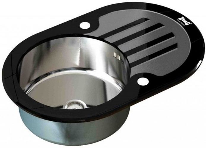Мойка кухонная ZORG Inox Glass (GL-7851-OV-BLACK)