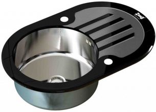 Мойка кухонная ZORG Inox Glass (GL-7851-OV-BLACK)