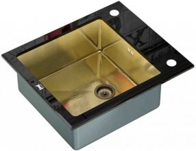 Мойка кухонная ZORG Inox Glass (GL-6051-BLACK-BRONZE)