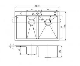 Мойка кухонная ZORG Inox X (X-5178-2-L)