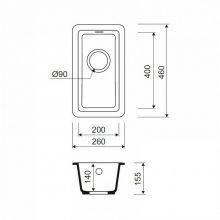 Мойка кухонная из искусственного гранита IDDIS Tanto (TU1W261i87)