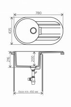 Кухонная мойка TOLERO TL-780 (TL-780 №911 черный)