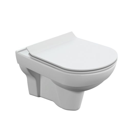 Унитаз подвесной CITY CLEAN ON с кр.дюр.slim, lift, easy-off (Cersanit)