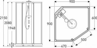 Душевая кабина IDO Showerama 10-5 Comfort 90x90 профиль серебристый, стекло прозрачное 131.401.202.302