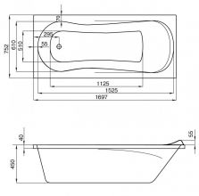 Ванна акриловая Santek Каледония 170x75 белая 1.WH30.2.391