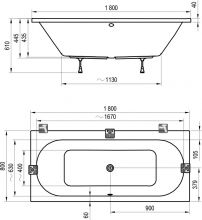 Ванна CITY SLIM 180х80 белая