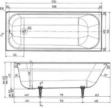 Чугунная ванна Wotte Start 170x70
