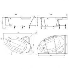 Акриловая ванна Roca Luna 170x115 R 248641000 правая