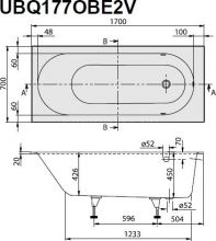 Квариловая ванна Villeroy&Boch Oberon 170x70 UBQ177OBE2V-01