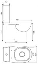 QUADRO SLIM Унитаз-компакт Белый S1 (WC.CC/Quadro/2-SlimDM/WHT.G/S1)