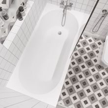 Акриловая ванна STWORKI Хельсинки 150x70 с каркасом, прямоугольная, российская, пристенная, встраиваемая