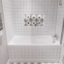 Акриловая ванна STWORKI Хельсинки 150x70 с каркасом, прямоугольная, российская, пристенная, встраиваемая