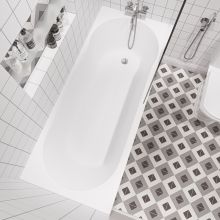 Акриловая ванна STWORKI Хельсинки 170x70 с каркасом, прямоугольная, российская, пристенная, встраиваемая