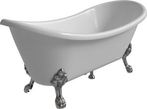 Акриловая ванна Artemis Cloe 180x75 белая, ножки хром