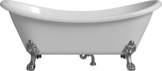 Акриловая ванна Artemis Cloe 180x75 белая, ножки хром
