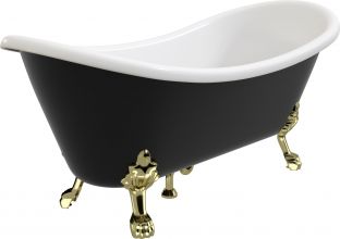 Акриловая ванна Artemis Cloe 180x75 черная, ножки золото