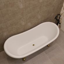 Акриловая ванна Artemis Cloe 180x75 черная, ножки золото