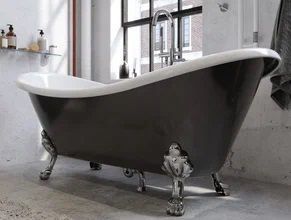Акриловая ванна Artemis Cloe 180x75 черная, ножки хром
