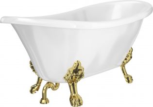 Акриловая ванна Artemis Ottovia 170x75 ножки золото