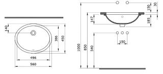 Мебельная раковина BOCCHI Parma 1384-001-0125 56 x 45 см