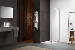 AQ ARI PI 08020CH Душевая дверь, распашная 800x2000 профиль хром, стекло прозрачное