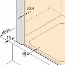 140705.069.322 X1 Распашная дверь 1000 х 1900 мм, глянцевый хром, безосколочное стекло прозрачное,Anti-Plaque
