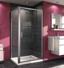 140705.069.322 X1 Распашная дверь 1000 х 1900 мм, глянцевый хром, безосколочное стекло прозрачное,Anti-Plaque