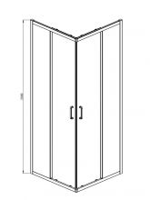 AQ ARI KV 08020GM Душевой уголок квадратный, двери раздвижные 800x800x2000 профиль оружейная сталь, стекло прозрачное