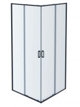 AQ ARI KV 08020GM Душевой уголок квадратный, двери раздвижные 800x800x2000 профиль оружейная сталь, стекло прозрачное