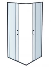 AQ ARI KV 08020GM Душевой уголок квадратный, двери раздвижные 800x800x2000 профиль оружейная сталь, стекло прозрачное