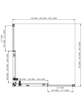 AQ ARI KV 09020GM Душевой уголок квадратный, двери раздвижные 900x900x2000 профиль оружейная сталь, стекло прозрачное