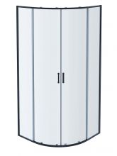 AQ ARI RO 09020GM Душевой уголок 1/4 круга, двери раздвижные 900x900x2000, профиль оружейная сталь, стекло прозрачное
