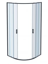 AQ ARI RO 09020GM Душевой уголок 1/4 круга, двери раздвижные 900x900x2000, профиль оружейная сталь, стекло прозрачное
