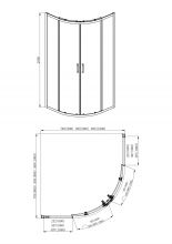 AQ NAA 2142-100 Душевой уголок 1/4 круга, двери раздвижные 1000x1000x2000, профиль хром, стекло прозрачное