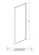 AQ ARI WA 10020BL Неподвижная душевая стенка 1000x2000, для комбинации с дверью, профиль черный, стекло прозрачное