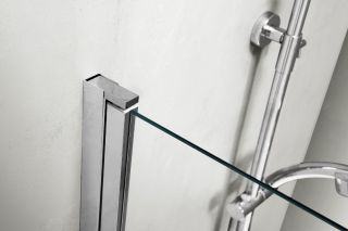 AQ DEL SBA 08015CH Шторка на ванну, одноэлементная, поворотная 800X1500 профиль хром, стекло прозрачное