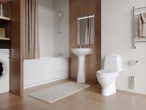 1P2012S0000BF Унитаз-компакт Соната белый, сидение полипропилен (арт.188012S0020B0), кос вып