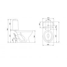 1P2012S0000BF Унитаз-компакт Соната белый, сидение полипропилен (арт.188012S0020B0), кос вып