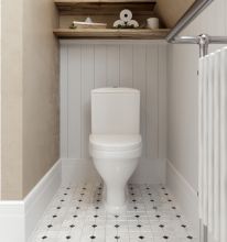 1P2018S0000BF Унитаз-компакт Вест белый, сидение полипропилен (арт. 188018S0020B0), кос выпуск