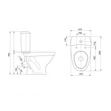 1P2018S0000BF Унитаз-компакт Вест белый, сидение полипропилен (арт. 188018S0020B0), кос выпуск