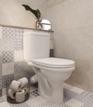 1P4053S0000BF Унитаз-компакт Визит белый, сидение полипропилен (арт.188053S0020B0), кос вып