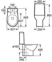 342ND7000 Victoria Nord унитаз под бачок ПРОДАЖА ТОЛЬКО С БАЧКОМ