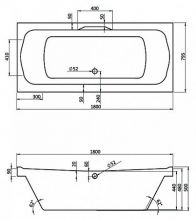 Акриловая ванна Santek Корсика 180x80 см (1.WH11.1.981)