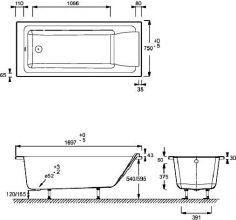 Акриловая ванна Jacob Delafon Sofa 169.7x75 см (E60515RU-01)