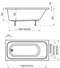 Акриловая ванна Ravak Chrome 170x75 см (C741000000)