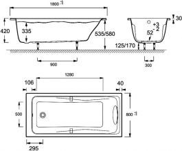 Акриловая ванна Jacob Delafon Odeon Up 180x80 см (E6048RU-00)