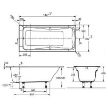 Акриловая ванна Jacob Delafon Odeon Up 150x70 см (E6060RU-00)